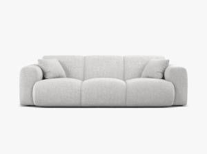 CANAPEA CU 3 LOCURI, MOLINO, 235 CM, ARGINTIU, CU TAPITERIE DIN TEXTIL CHENILLE EDEN, MICADONI