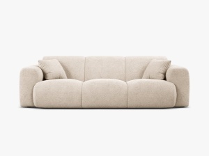 CANAPEA CU 3 LOCURI, MOLINO, 235 CM, BEJ, CU TAPITERIE DIN TEXTIL BOUCLE BALOO, MICADONI