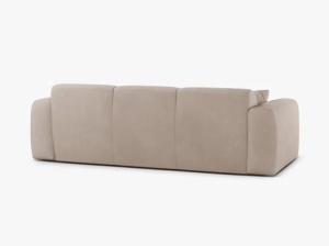 CANAPEA CU 3 LOCURI, MOLINO, 235 CM, BEJ, CU TAPITERIE DIN TEXTIL CHENILLE REBEL, MICADONI - Img 3