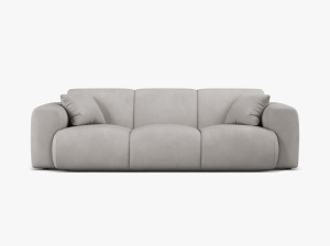 CANAPEA CU 3 LOCURI, MOLINO, 235 CM, GRI DESCHIS, CU TAPITERIE DIN TEXTIL CHENILLE REBEL, MICADONI