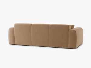 CANAPEA CU 3 LOCURI, MOLINO, 235 CM, NISIPIU, CU TAPITERIE DIN TEXTIL CATIFEA VELVET CASINO, MICADONI - Img 3