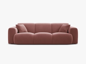 CANAPEA CU 3 LOCURI, MOLINO, 235 CM, ROZ FLAMINGO, CU TAPITERIE DIN TEXTIL CATIFEA VELVET CASINO, MICADONI