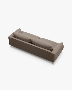 CANAPEA CU 3 LOCURI, NAOMI, CAPPUCCINO, 200X95 CM, TAPITAT CU TAPITERIE DIN TEXTIL STRUCTURAT LIBERTY, MICADONI - Img 2