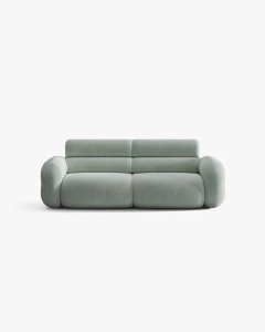 CANAPEA CU 3 LOCURI, NEO, ALBASTRU PAL, 220X100 CM, TAPITAT CU TAPITERIE DIN TEXTIL CHENILLE SILENCIO, MICADONI