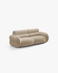 CANAPEA CU 3 LOCURI, NEO, BEJ INCHIS, 220X100 CM, TAPITAT CU TAPITERIE DIN TEXTIL CHENILLE GOLD, MICADONI - Img 2