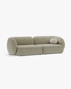 CANAPEA CU 4 LOCURI KATE, MELANJ VERDE MUSCHI, 243X99 CM, TAPITAT CU TAPITERIE DIN TEXTIL STRUCTURAT PUENTE, MICADONI