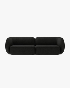 CANAPEA CU 4 LOCURI KATE, NEGRU, 243X99 CM, TAPITAT CU TAPITERIE DIN TEXTIL BOUCLE BALOO, MICADONI