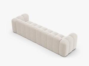 CANAPEA CU 4 LOCURI LUPIN 288, BEJ DESCHIS, CU TAPITERIE DIN TEXTIL CHENILLE EDEN, MICADONI - Img 3