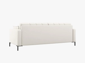 CANAPEA CU 4 LOCURI, MAMAIA BEJ DESCHIS NEVE, CU TAPITERIE DIN TEXTIL FIN, MICADONI - Img 3