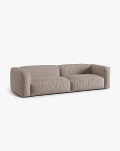 CANAPEA CU 4 LOCURI, MARTINA, BEJ INCHIS, 320 CM, CU TAPITERIE DIN TEXTIL STRUCTURAT BOSTON, MICADONI - Img 2