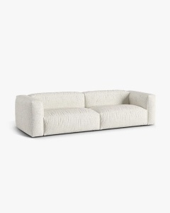 CANAPEA CU 4 LOCURI, MARTINA, MELANJ GRI BEJ, 320 CM, CU TAPITERIE DIN TEXTIL BOUCLE MONET, MICADONI - Img 2