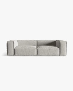 CANAPEA CU 4 LOCURI, NURIA GRI DESCHIS, 250X110 CM, TAPITAT CU TAPITERIE DIN TEXTIL STRUCTURAT LIBERTY, MICADONI