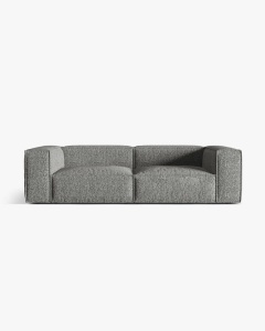 CANAPEA CU 4 LOCURI, NURIA GRI GRAFIT, 250X110 CM, TAPITAT CU TAPITERIE DIN TEXTIL BOUCLE MONET, MICADONI