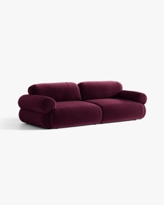 CANAPEA CU 4 LOCURI, OPHELIA, VISINIU, 257 CM, CU TAPITERIE DIN TEXTIL CATIFEA VENUS, MICADONI - Img 2