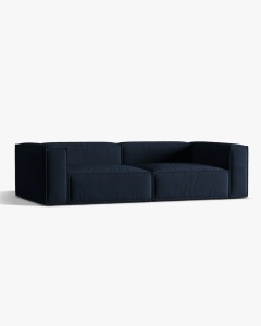 CANAPEA CU 5 LOCURI, NURIA ALBASTRU INCHIS, 290X110 CM, TAPITAT CU TAPITERIE DIN TEXTIL CATIFEA PARIS, MICADONI - Img 2