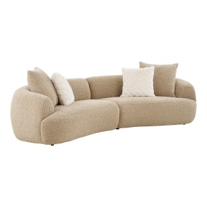 CANAPEA DALI CU 4 PERINI 302CM, DIN LEMN SI TEXTIL BOUCLE, CULOARE MARO DESCHIS, HOUSE NORDIC - Img 3