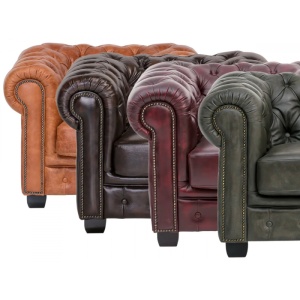CANAPEA DE LUX CHESTERFIELD 200CM, DIN PIELE NATURALA, CULOARE MARO, ARTIM SELECTION - Img 7