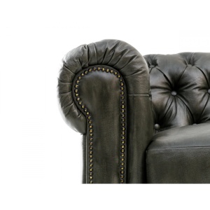 CANAPEA DE LUX CHESTERFIELD 200CM, DIN PIELE NATURALA, CULOARE VERDE, ARTIM SELECTION - Img 3