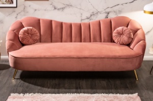 CANAPEA DEOSEBITA 220CM, CATIFEA ROZ INCHIS, DESIGN RETRO, ARTIM GROUP SELECTION - Img 3