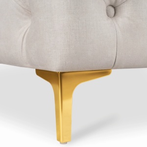 CANAPEA DEOSEBITA 3 LOCURI, ARTIM MEBLE, MATERIAL TEXTIL( CATIFEA) SI SUPORT METALIC, CULOARE CREM/AURIU, STIL MODERN - Img 7