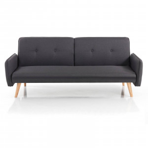 CANAPEA EXTENSIBILA 190CM, DEDE, COD 5716, STIL MODERN, REALIZATA DIN LEMN SI STOFA GRI - Img 4