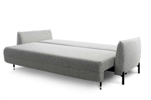 CANAPEA EXTENSIBILA AURORA, GRI, CONFECTIONATA DIN METAL, SPUMA SI TEXTIL, STIL MODERN - Img 3