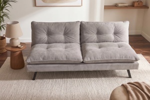 CANAPEA EXTENSIBILA COCO 190CM, 3 LOCURI, REALIZATA DIN LEMN SI CATIFEA, DE CULOARE BEJ, ARTIM GROUP - Img 8