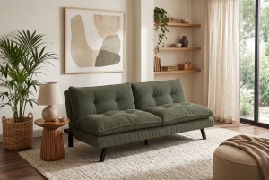 CANAPEA EXTENSIBILA COCO 190CM, 3 LOCURI, REALIZATA DIN LEMN SI CATIFEA RAIAT, DE CULOARE VERDE, ARTIM GROUP SELECTION - Img 8
