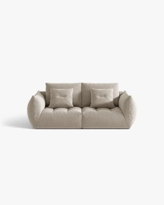 CANAPEA EXTENSIBILA CU 3 LOCURI, BLOOM, 232 CM, BEJ DESCHIS, CU TAPITERIE DIN TEXTIL CATIFEA CASINO, MICADONI