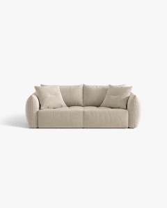 CANAPEA EXTENSIBILA CU 3 LOCURI, BLOOM, 250 CM, BEJ DESCHIS, CU TAPITERIE DIN TEXTIL STRUCTURAT WIND, MICADONI