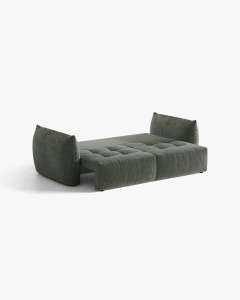 CANAPEA EXTENSIBILA CU 3 LOCURI, BLOOM, 250 CM, VERDE MUSCHI, CU TAPITERIE DIN TEXTIL STRUCTURAT WIND, MICADONI - Img 4