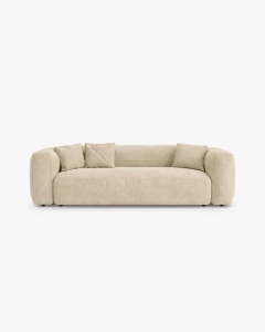 CANAPEA EXTENSIBILA, CU 3 LOCURI, MARTINA, BEJ DESCHIS, 264 CM, CU TAPITERIE DIN TEXTIL CATIFEA VOGUE, MICADONI