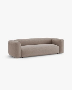 CANAPEA EXTENSIBILA, CU 3 LOCURI, MARTINA, BEJ INCHIS, 264 CM, CU TAPITERIE DIN TEXTIL STRUCTURAT BOSTON, MICADONI - Img 2