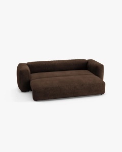 CANAPEA EXTENSIBILA, CU 3 LOCURI, MARTINA, CIOCOLATIU, 264 CM, CU TAPITERIE DIN TEXTIL CATIFEA VOGUE, MICADONI - Img 3