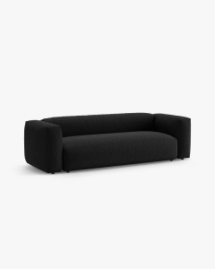 CANAPEA EXTENSIBILA, CU 3 LOCURI, MARTINA, NEGRU, 264 CM, CU TAPITERIE DIN TEXTIL STRUCTURAT BOSTON, MICADONI - Img 2