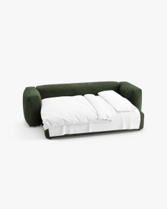 CANAPEA EXTENSIBILA, CU 3 LOCURI, MARTINA, VERDE, 264 CM, CU TAPITERIE DIN TEXTIL CATIFEA VOGUE, MICADONI - Img 4