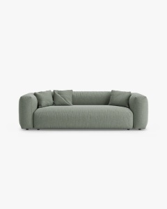 CANAPEA EXTENSIBILA, CU 3 LOCURI, MARTINA, VERDE MUSCHI, 264 CM, CU TAPITERIE DIN TEXTIL STRUCTURAT BOSTON, MICADONI