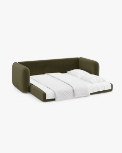 CANAPEA EXTENSIBILA DORMI, VERDE, 225X94 CM, TAPITAT CU TAPITERIE DIN TEXTIL CATIFEA SALVADOR, MICADONI - Img 5