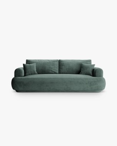 CANAPEA EXTENSIBILA ELLA, ALBASTRU PETROL, 253X108 CM, TAPITAT CU TAPITERIE DIN TEXTIL CATIFEA VOGUE, MICADONI