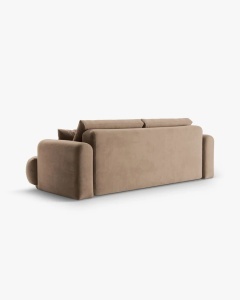 CANAPEA EXTENSIBILA ELLA, BEJ INCHIS, 253X108 CM, TAPITAT CU TAPITERIE DIN TEXTIL CATIFEA VOGUE, MICADONI - Img 3
