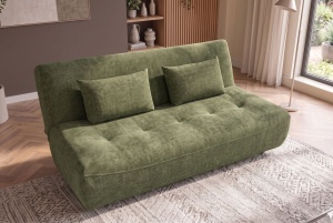 CANAPEA EXTENSIBILA ELYPSE 200CM, 3 LOCURI, REALIZATA DIN LEMN MASIV SI TEXTIL CHENILLE, CULOARE VERDE, INVICTA INTERIOR - Img 6