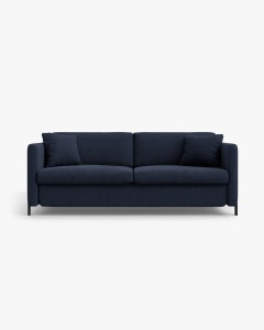 CANAPEA EXTENSIBILA GLORIA, CU 2 LOCURI, ALBASTRU, 102X206 CM, TAPITAT CU TAPITERIE DIN TEXTIL STRUCTURAT BJORN, MICADONI