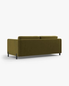 CANAPEA EXTENSIBILA GLORIA, CU 2 LOCURI, VERDE, 102X186 CM, TAPITAT CU TAPITERIE DIN TEXTIL CATIFEA SALVADOR, MICADONI - Img 3