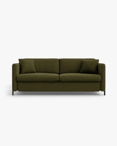 CANAPEA EXTENSIBILA GLORIA, CU 2 LOCURI, VERDE, 102X186 CM, TAPITAT CU TAPITERIE DIN TEXTIL STRUCTURAT BJORN, MICADONI