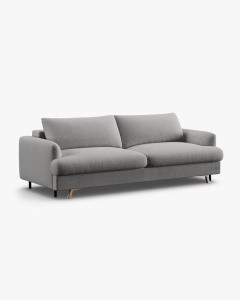 CANAPEA EXTENSIBILA NAOMI, CU 3 LOCURI, MELANJ GRI CENUSIU, 233X110 CM, TAPITAT CU TAPITERIE DIN TEXTIL STRUCTURAT LIBERTY, MICADONI - Img 6