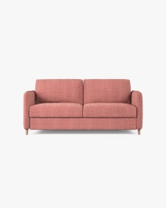 CANAPEA EXTENSIBILA SIMO, ROSU, 225X94 CM, TAPITAT CU TAPITERIE DIN TEXTIL STRUCTURAT BABEL, MICADONI