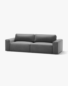 CANAPEA EXTENSIBILA VICTOR, GRI, 246X100 CM, TAPITAT CU TAPITERIE DIN TEXTIL CATIFEA PARIS, MICADONI - Img 2