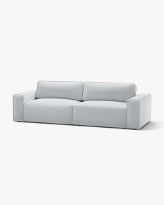 CANAPEA EXTENSIBILA VICTOR, GRI DESCHIS, 246X100 CM, TAPITAT CU TAPITERIE DIN TEXTIL STRUCTURAT MOLYBDEN, MICADONI - Img 2