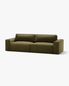 CANAPEA EXTENSIBILA VICTOR, MELANJ VERDE MUSCHI, 246X100 CM, TAPITAT CU TAPITERIE DIN TEXTIL CATIFEA PARIS, MICADONI - Img 2