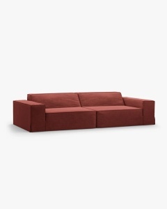 CANAPEA JODIE, CU 4 LOCURI, 244X99 CM, LEMN DE CIRES, TAPITAT CU TAPITERIE DIN TEXTIL STRUCTURAT LINS, MICADONI - Img 2